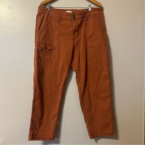 Time and Tru Womens Size 16 Rust Red/Orange Wide Leg Pockets Cargo Pants